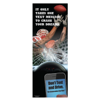 3-6106 Football Hero Distracted Driving Banner: It Only Takes One Text Message t