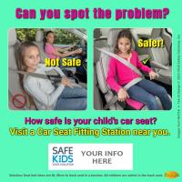 Safe Kids CPS Meme 5: "Spot the Problem" Seat belt to Booster