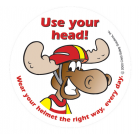 1-1090 Use Your Head Wear A Helmet Stickers - English 