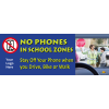 3-6210 No Phones in School Zones 8' x 3' Large Banner